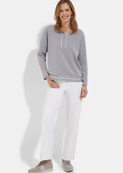 Sweat-shirt avec lien de serrage et passepoils