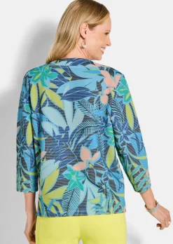 Sweat-shirt en tissu ottoman, avec imprimé jungle