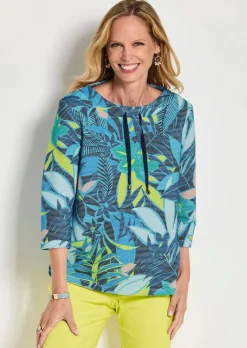Sweat-shirt en tissu ottoman, avec imprimé jungle