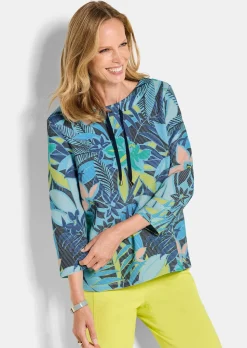 Sweat-shirt en tissu ottoman, avec imprimé jungle