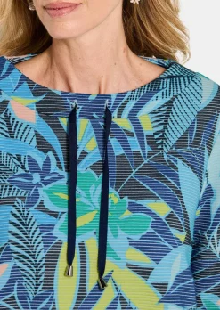 Sweat-shirt en tissu ottoman, avec imprimé jungle