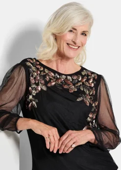 T-shirt avec broderie pailletée