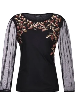 T-shirt avec broderie pailletée