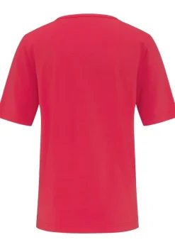 T-shirt avec charmante encolure et pierres décoratives