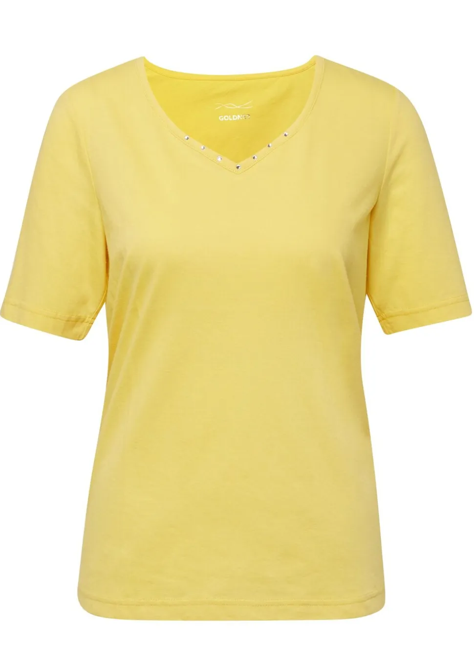 T-shirt avec charmante encolure et pierres décoratives