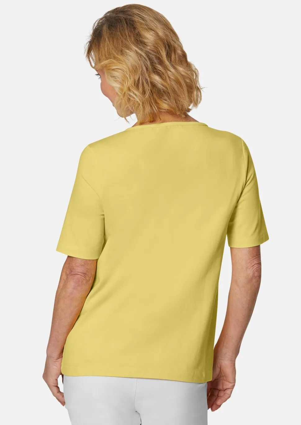 T-shirt avec charmante encolure et pierres décoratives