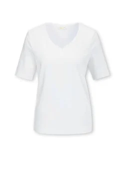 T-shirt avec charmante encolure et pierres décoratives