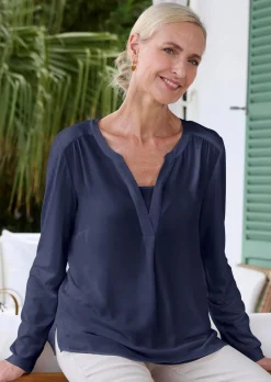 T-shirt avec empiècement en mousseline