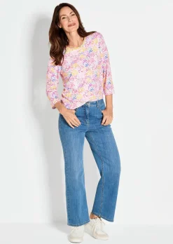 T-shirt avec imprimé intégral multicolore