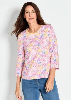 T-shirt avec imprimé intégral multicolore