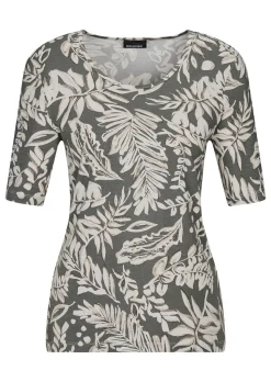T-shirt avec motif de feuilles