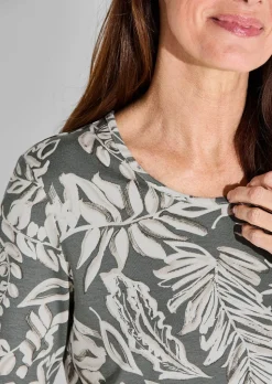 T-shirt avec motif de feuilles