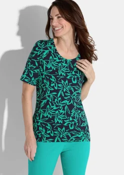 T-shirt avec motif floral aux coloris intenses