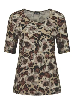 T-shirt avec motifs léopard et floral.