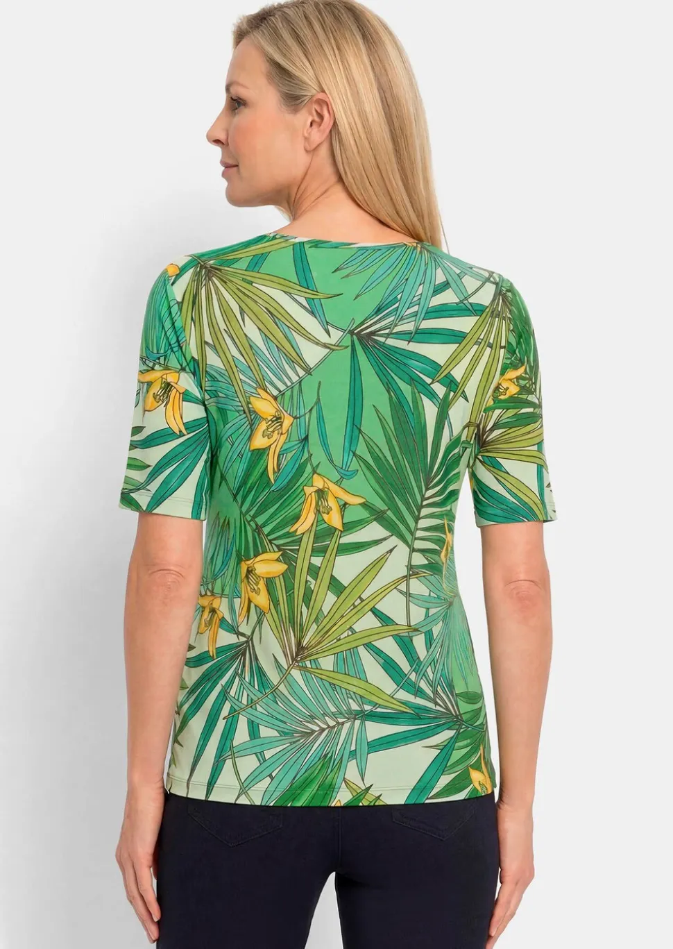 T-shirt bien-être avec motif tropical