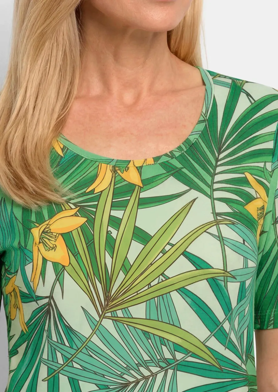 T-shirt bien-être avec motif tropical