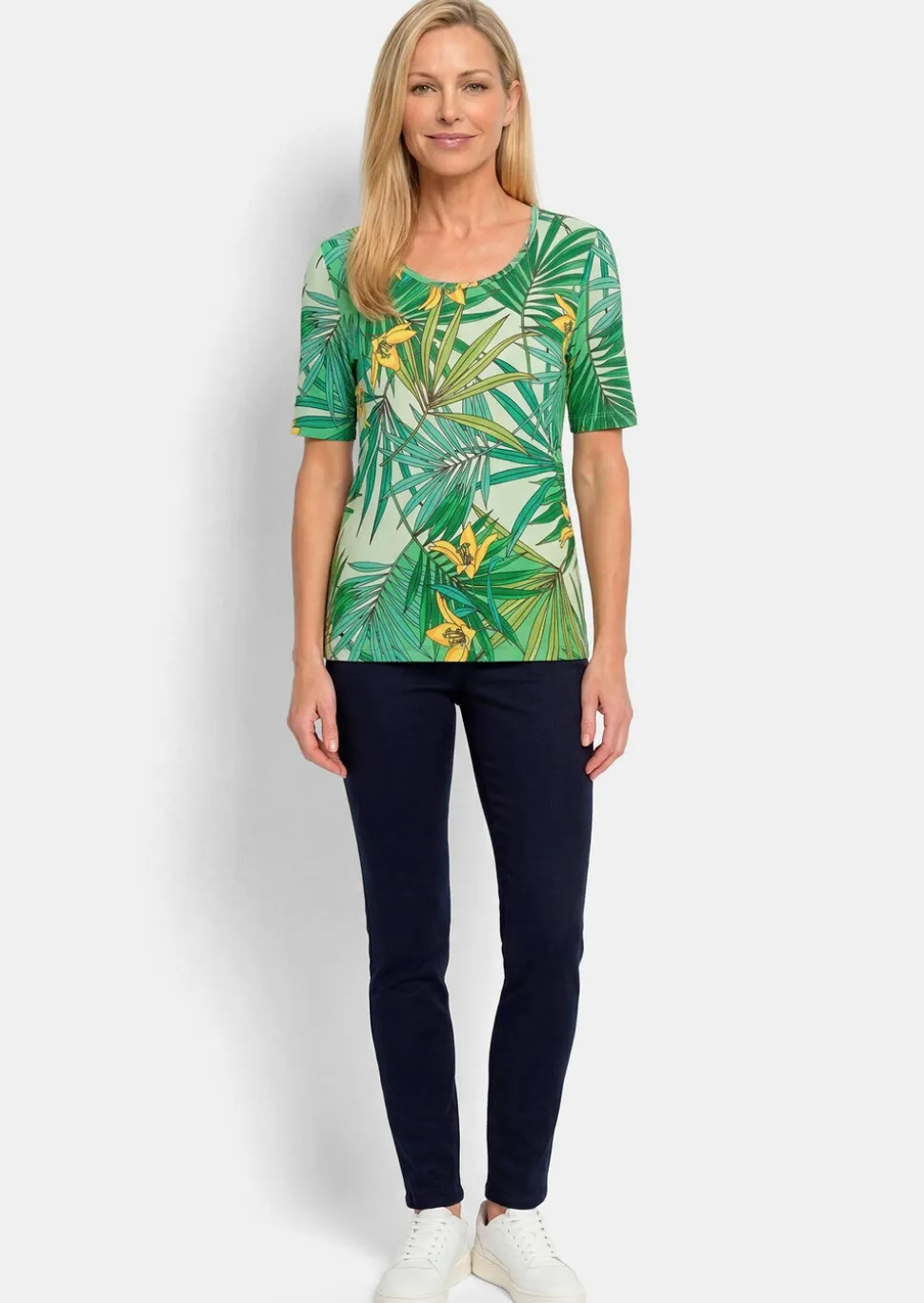 T-shirt bien-être avec motif tropical