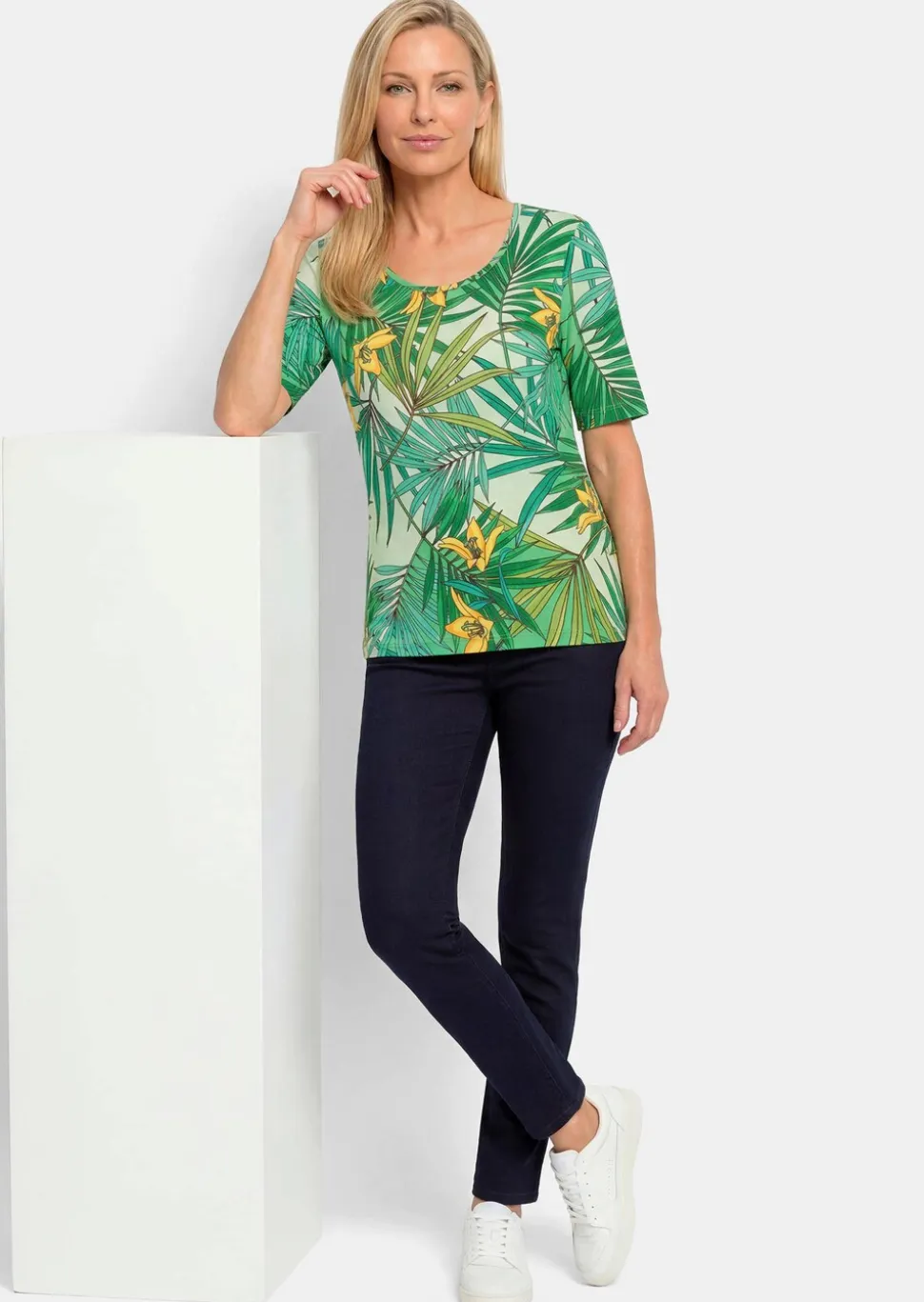 T-shirt bien-être avec motif tropical