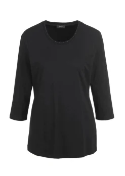 T-shirt brillant à encolure arrondie en coton Pima