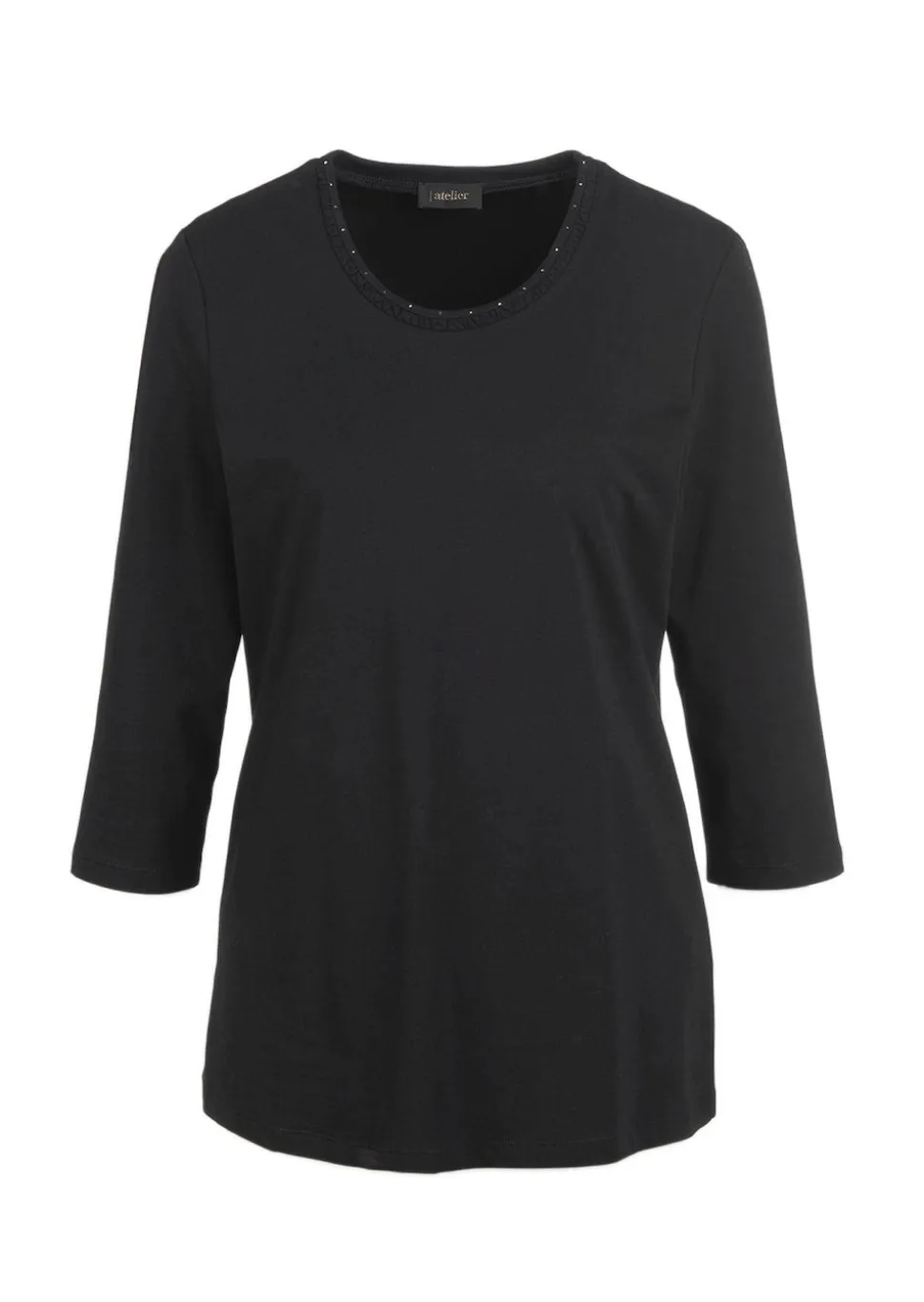 T-shirt brillant à encolure arrondie en coton Pima