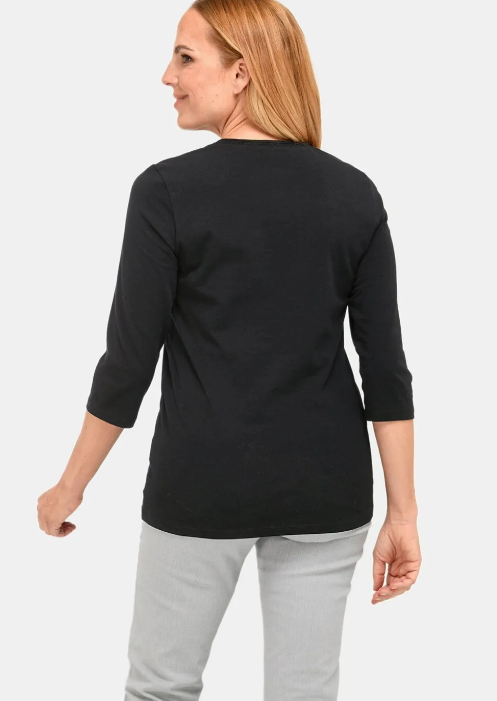 T-shirt brillant à encolure arrondie en coton Pima