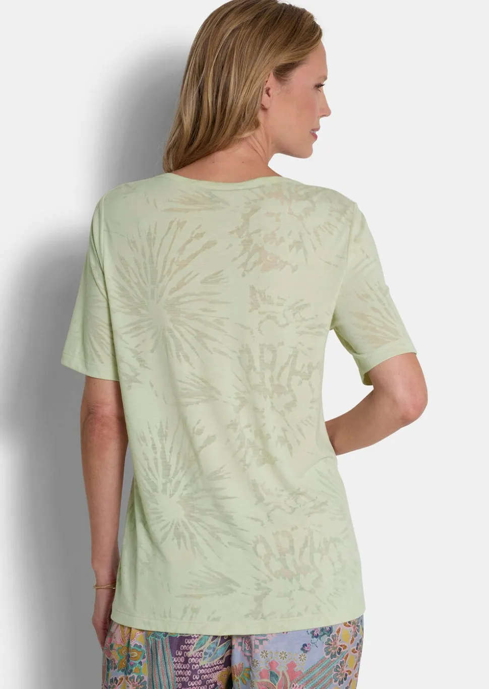 T-shirt dévoré avec encolure bateau