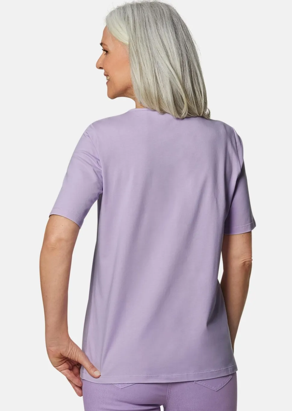 T-shirt à encolure arrondie en crochet