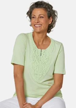 T-shirt à encolure arrondie en crochet