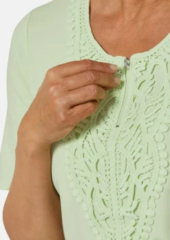 T-shirt à encolure arrondie en crochet
