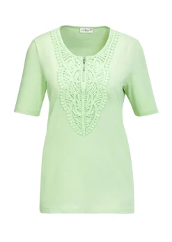 T-shirt à encolure arrondie en crochet