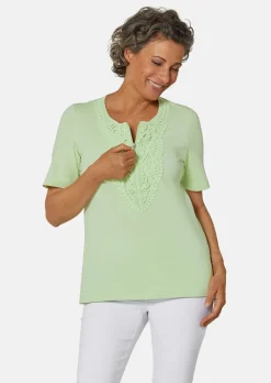 T-shirt à encolure arrondie en crochet