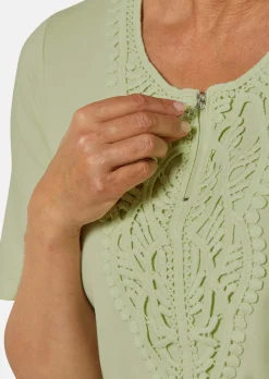 T-shirt à encolure arrondie en crochet