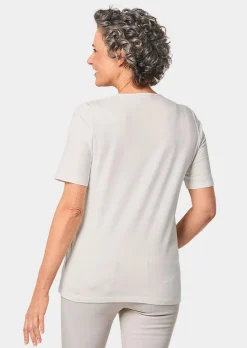 T-shirt à encolure arrondie en crochet