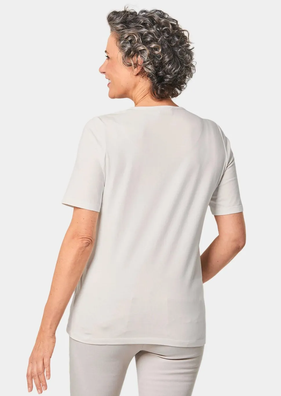 T-shirt à encolure arrondie en crochet