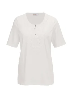 T-shirt à encolure arrondie en crochet