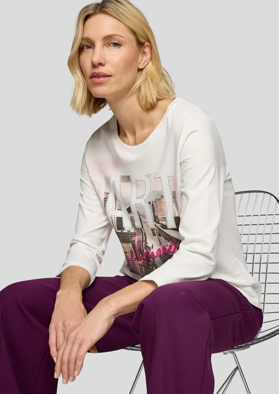 T-shirt en coton avec motif sur le devant