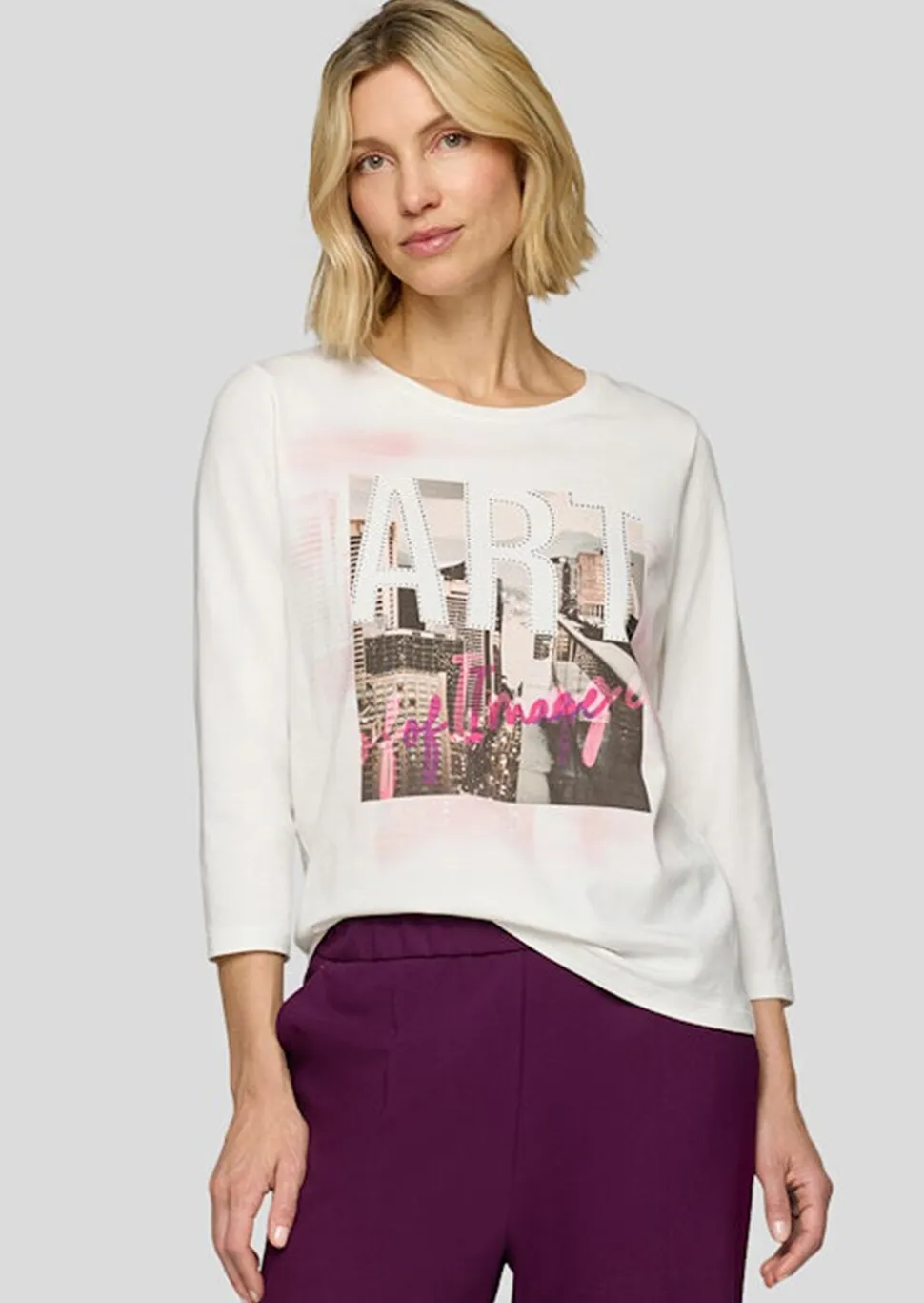 T-shirt en coton avec motif sur le devant