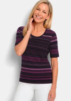 T-shirt en coton avec un imprimé rayé exceptionnel