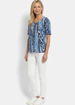 T-shirt en coton avec un mélange de motifs animaliers