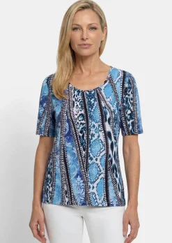 T-shirt en coton avec un mélange de motifs animaliers