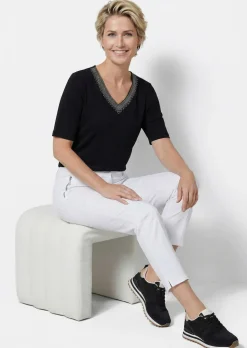 T-shirt en coton joliment rebrodé