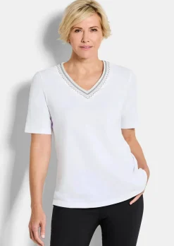 T-shirt en coton joliment rebrodé