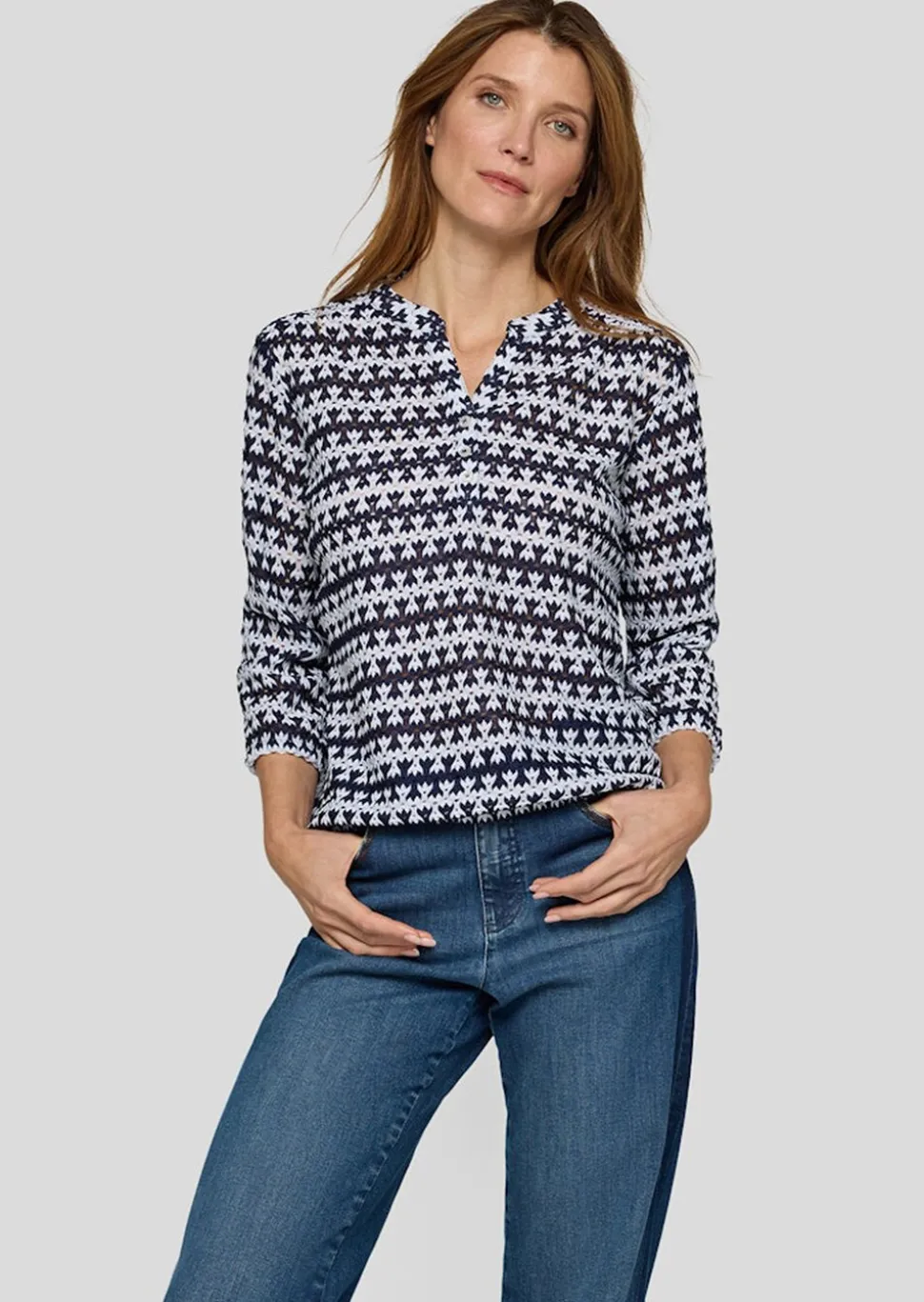 T-shirt en dentelle, look marin