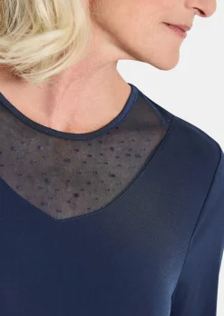 T-shirt en jersey avec empiècement en tissu filet