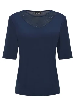 T-shirt en jersey avec empiècement en tissu filet