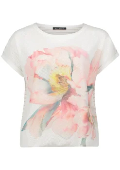 T-shirt en jersey avec empiècement en tissu filet