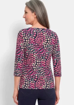 T-shirt en jersey avec encolure bateau et manches 3/4