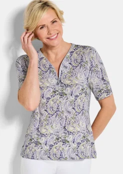 T-shirt en jersey avec encolure zippée