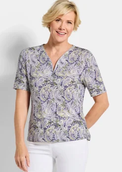 T-shirt en jersey avec encolure zippée