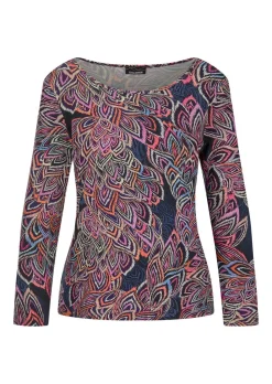 T-shirt en jersey avec imprimé de feuilles